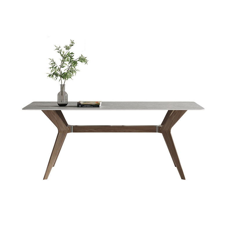 Luxurious Sintered Stone & Solid Wood Table for Modern Interiors faml-2619