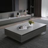 Modern Sintered Stone Coffee Table in Rectangular Shape with Storage faml-301