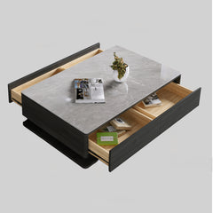 Modern Sintered Stone Coffee Table in Rectangular Shape with Storage faml-301