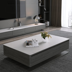 Modern Sintered Stone Coffee Table in Rectangular Shape with Storage faml-301