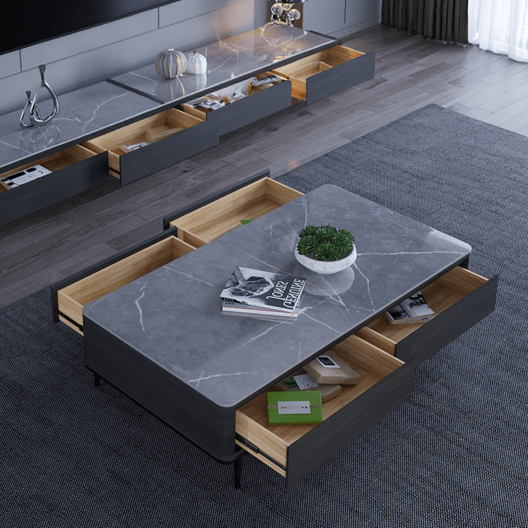 Modern Rectangular Coffee Table with Drawer Storage - Minimalistic for LIvingroom faml-303