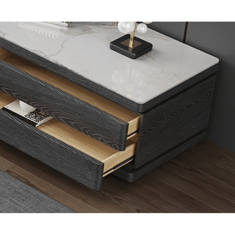 Modern Rectangular Coffee Table with Marble Top and Storage - Perfect for LIvingroom faml-698