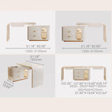 Modern Beige Laminated Wood Table with Glass Top - Stylish Home Furniture fbby-1376
