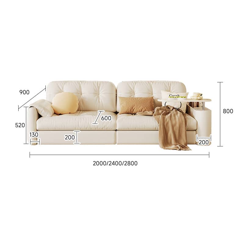 Elegant Light Brown Sofa with Storage - Sturdy Ash Wood Frame and Stainless Steel Legs Design fbby-1378