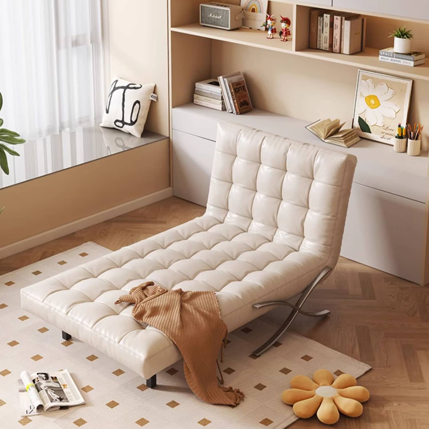 Modern Faux Leather Sofa Bed with Foam Filling - Minimalistic Futon for All Your Room fbby-1382