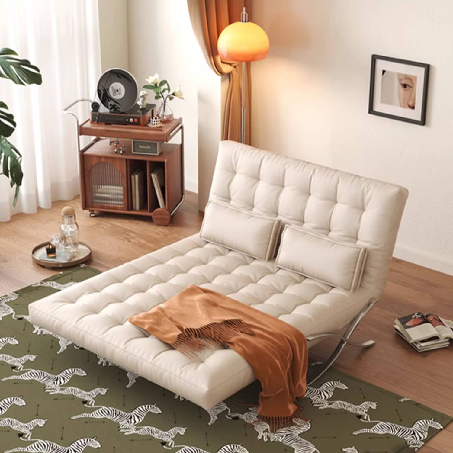 Modern Faux Leather Sofa Bed with Foam Filling - Minimalistic Futon for All Your Room fbby-1382