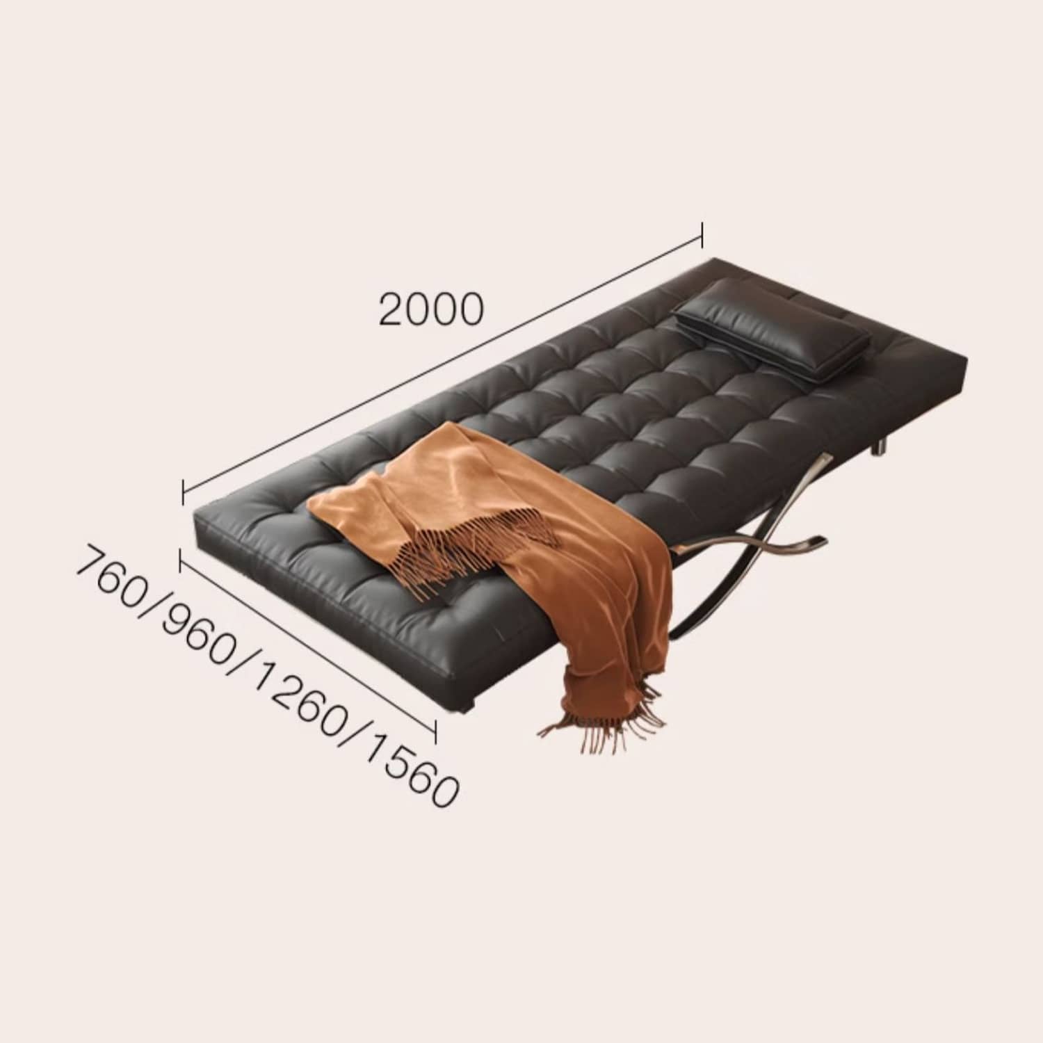 Modern Faux Leather Sofa Bed with Foam Filling - Minimalistic Futon for All Your Room fbby-1382