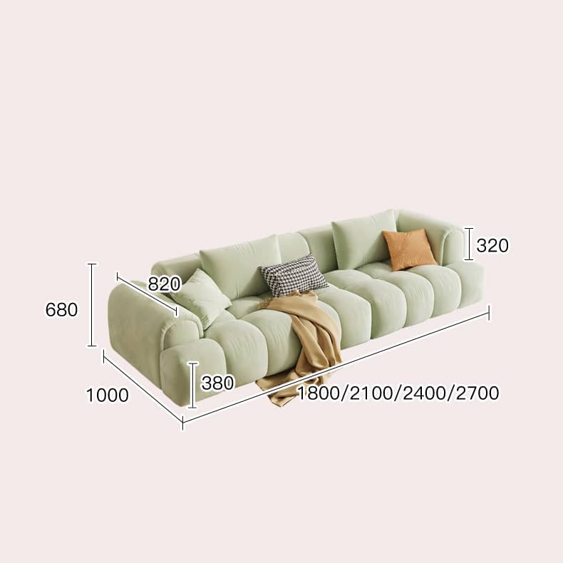 Creamy Faux Leather Sofa with Pine Wood Frame Modern Couch with Soft Foam Filling for LIving Room fbby-1386