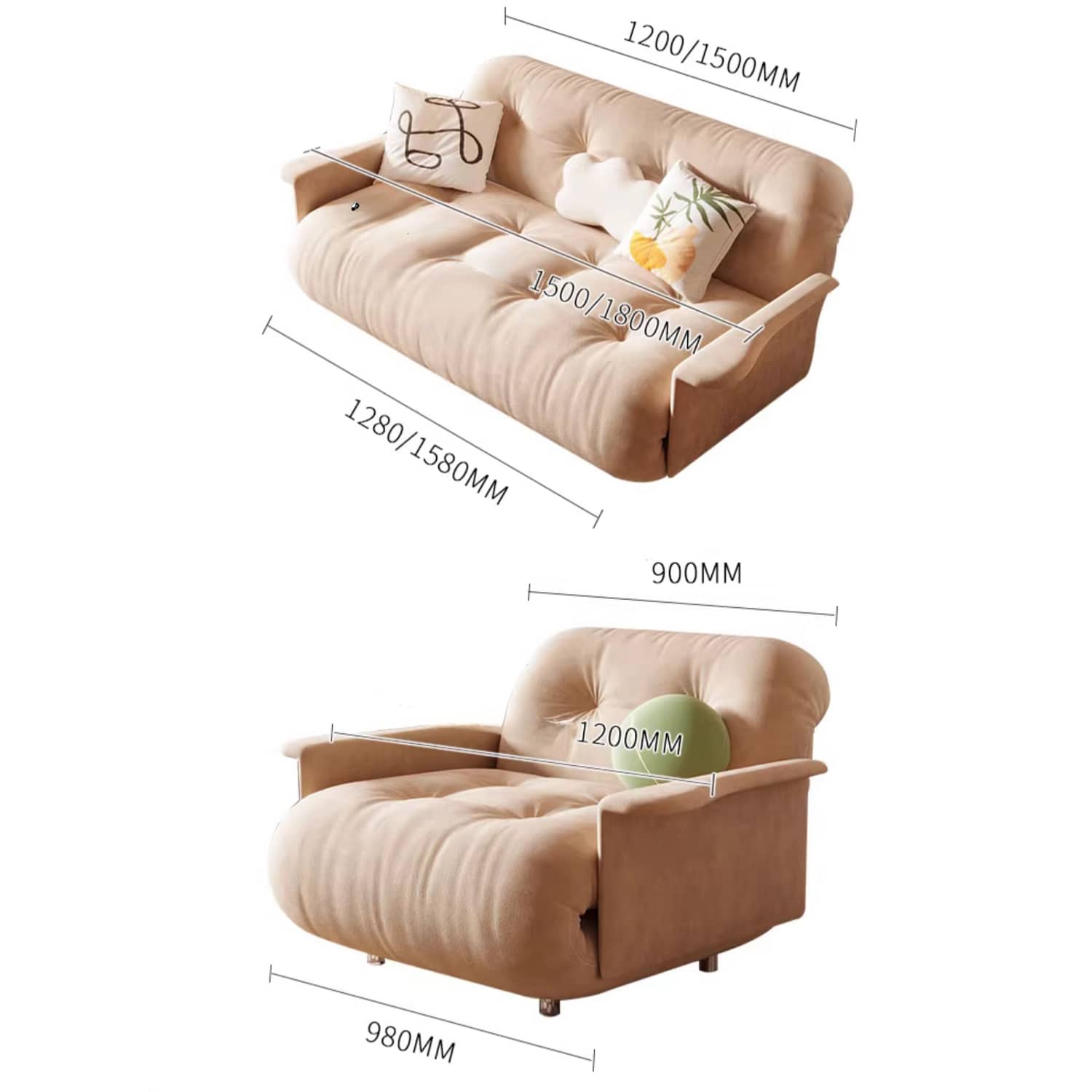 Luxurious Beige Leathaire Sofa Bed - Ultimate Futon  for Your Living Room fbby-1395