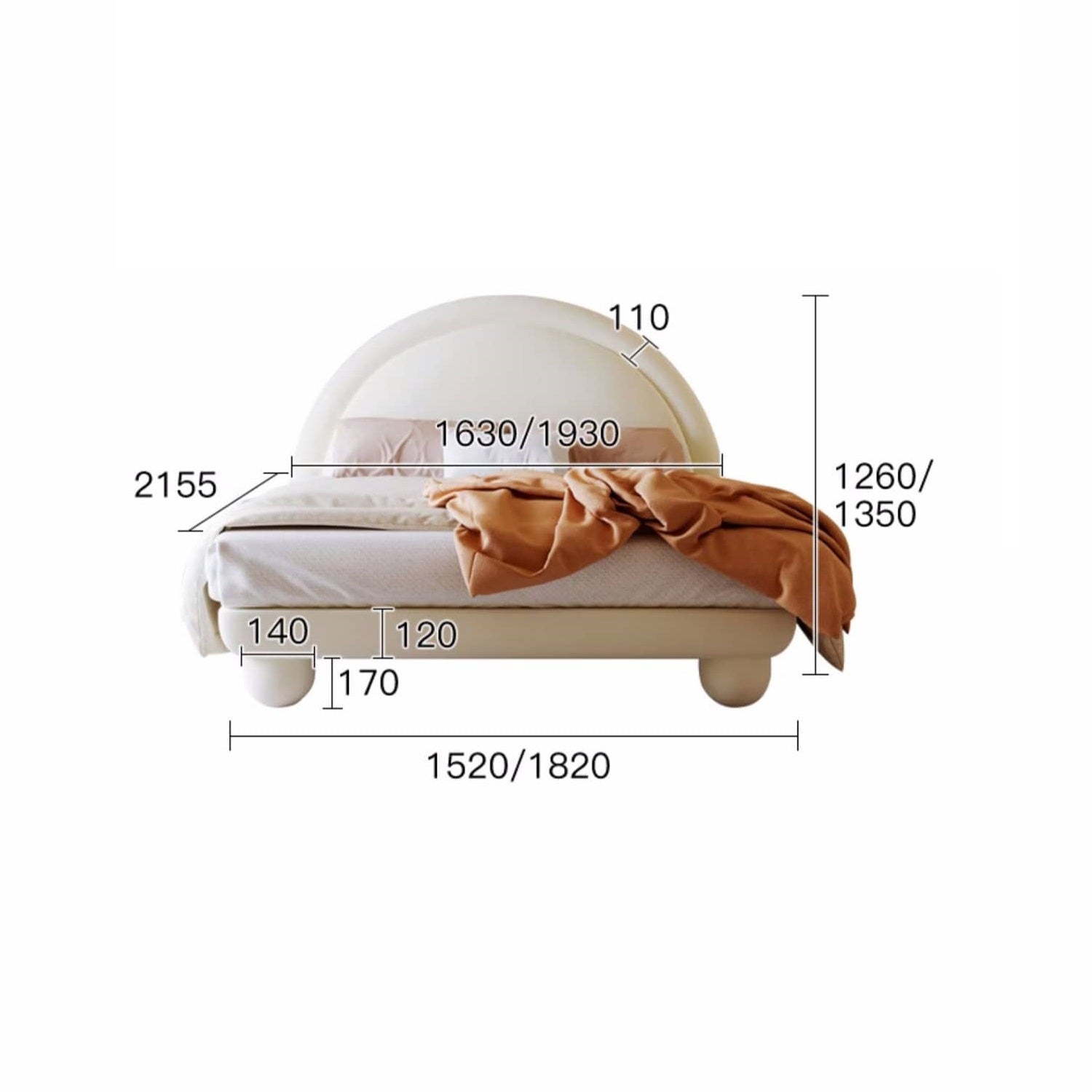 Elegant Beige Solid Pine Wood Bed - Durable & Stylish Addition to Your Bedroom fbby-1396