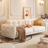 Chesterfield Faux Leather Sofa with Solid Wood Frame  - Perfect for Your LIvingroom fbby-1406