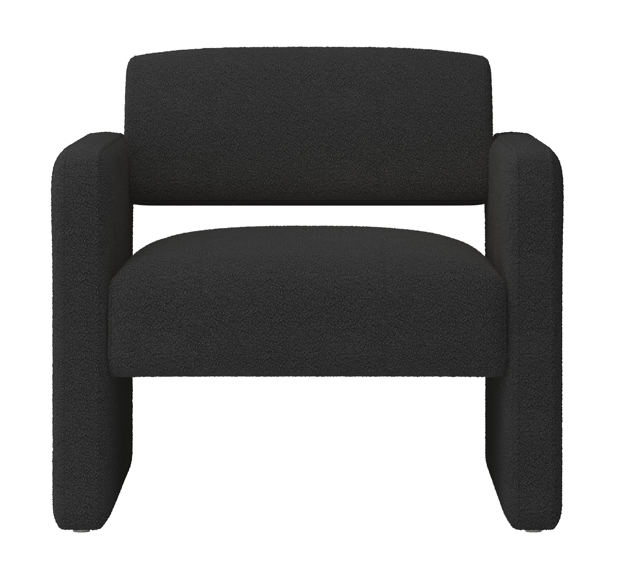 BLACK single sofa chair, upholstered comfortable chair with armrests, for dining room/bedroom/living room/reception - BLACK (30.9"*30.51"*30.11")