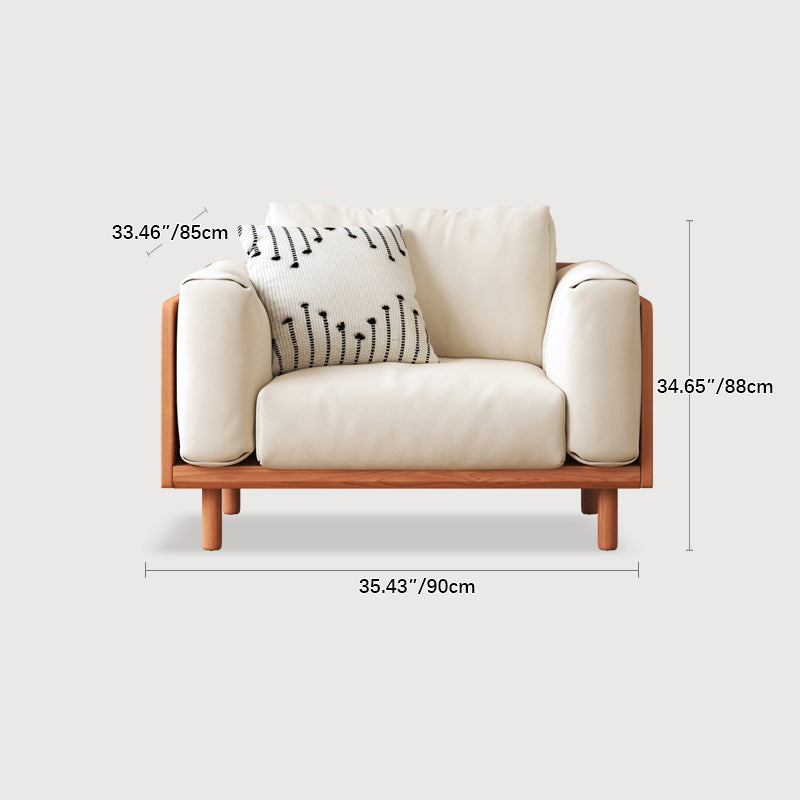 Modern Cherry Wood Sofa with Figure Cotton Cushions - Durable 3-Seater Design for Living Room fcp-1280