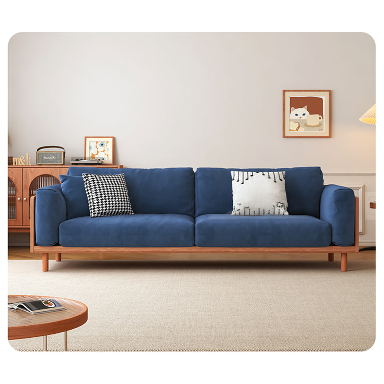 Modern Cherry Wood Sofa with Figure Cotton Cushions - Durable 3-Seater Design for Living Room fcp-1280