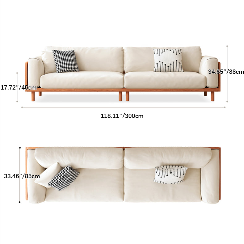 Modern Cherry Wood Sofa with Figure Cotton Cushions - Durable 3-Seater Design for Living Room fcp-1280