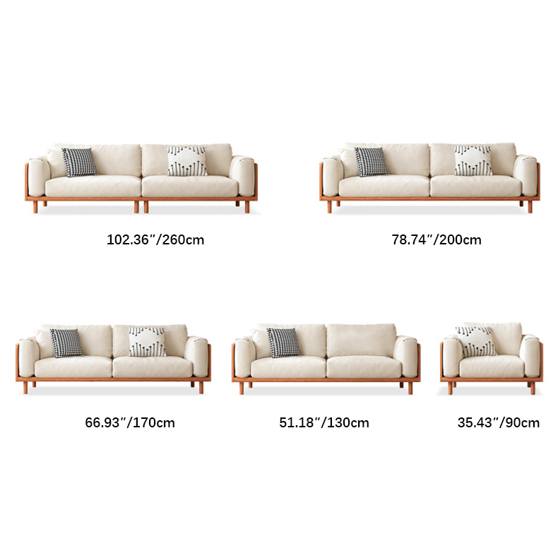 Modern Cherry Wood Sofa with Figure Cotton Cushions - Durable 3-Seater Design for Living Room fcp-1280