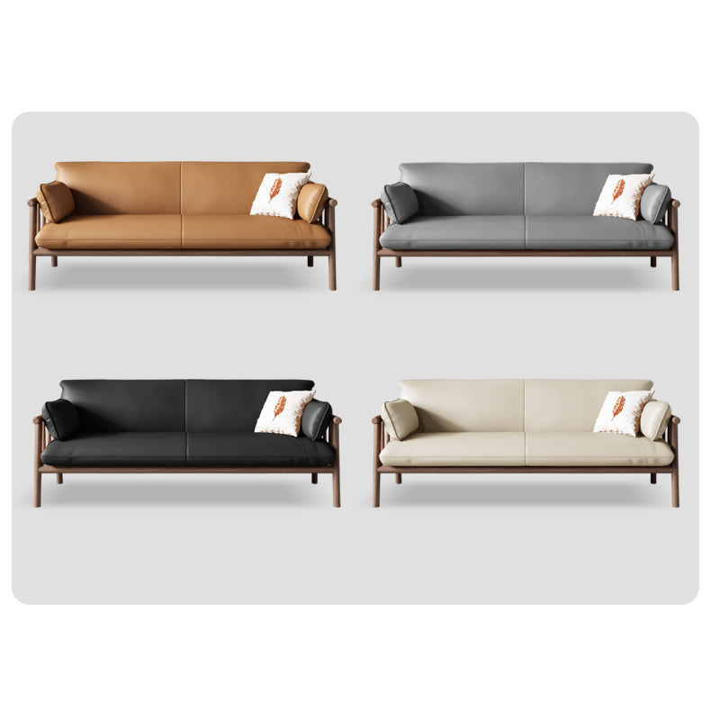 Luxurious Faux Leather Sofa with Durable Rubber Wood Frame - Modern Multi-Color Design for Living Room fcp-1288