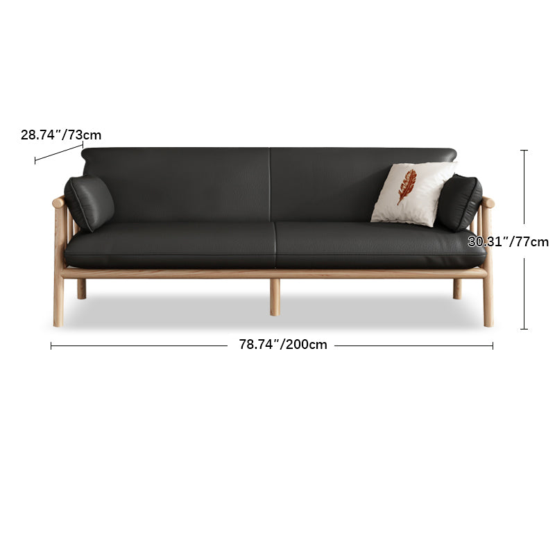 Luxurious Faux Leather Sofa with Durable Rubber Wood Frame - Modern Multi-Color Design for Living Room fcp-1288