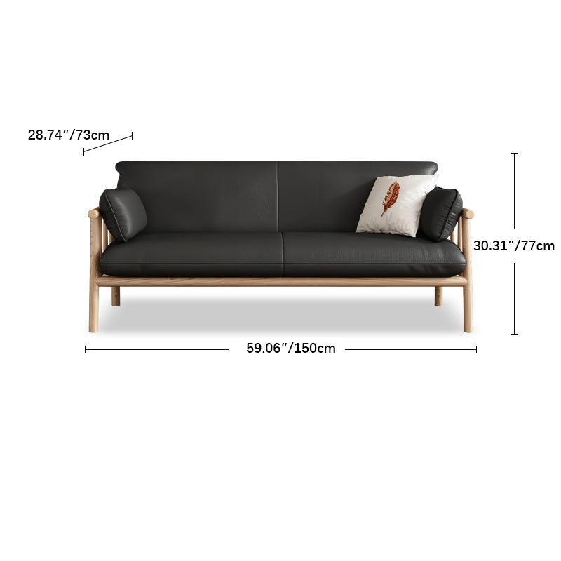 Luxurious Faux Leather Sofa with Durable Rubber Wood Frame - Modern Multi-Color Design for Living Room fcp-1288