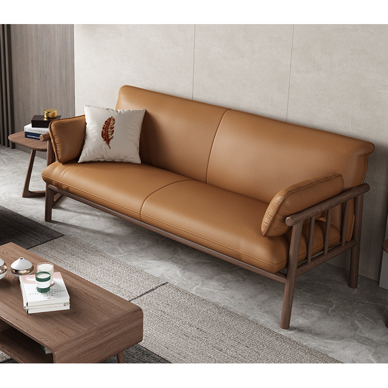 Luxurious Faux Leather Sofa with Durable Rubber Wood Frame - Modern Multi-Color Design for Living Room fcp-1288