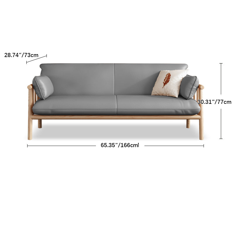 Luxurious Faux Leather Sofa with Durable Rubber Wood Frame - Modern Multi-Color Design for Living Room fcp-1288