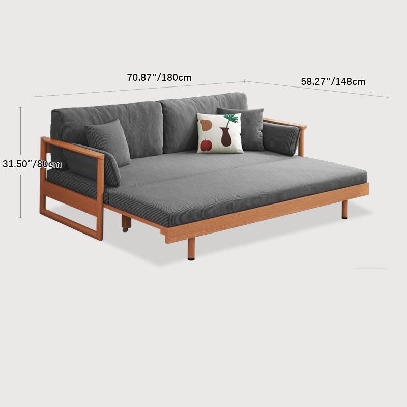 Modern 3-Seater Sofa in Multi-Color with Corduroy Cushions - Durable Cherry Wood Frame Sleeper Sofa for Living Room fcp-1289