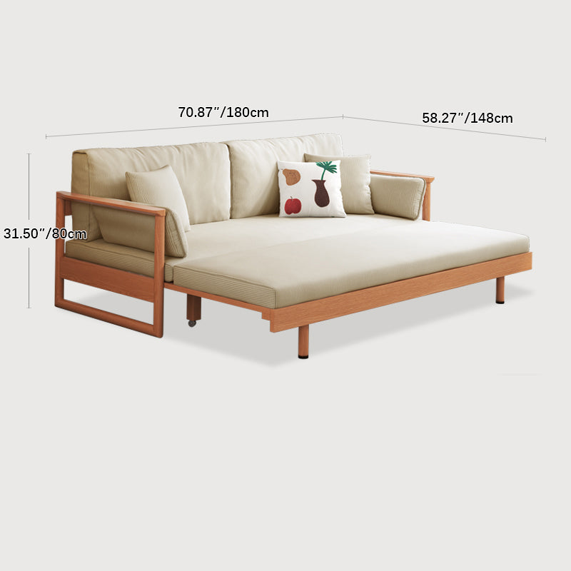 Modern 3-Seater Sofa in Multi-Color with Corduroy Cushions - Durable Cherry Wood Frame Sleeper Sofa for Living Room fcp-1289