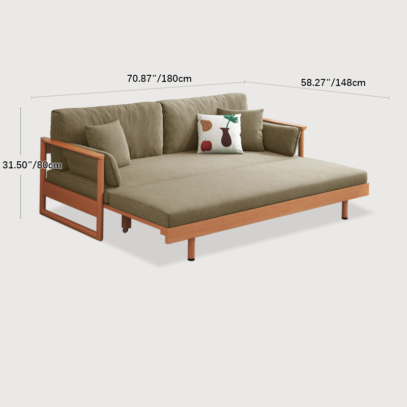 Modern 3-Seater Sofa in Multi-Color with Corduroy Cushions - Durable Cherry Wood Frame Sleeper Sofa for Living Room fcp-1289