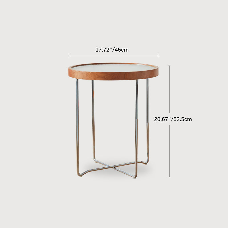 Round Glass Coffee Table with Metal Legs - Stylish for Modern Livingroom fcp-1290