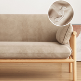 Modern Multi-Color Oak Wood Sofa with Faux Leather Cushions - Luxurious & Durable Design for Living Room fcp-1293