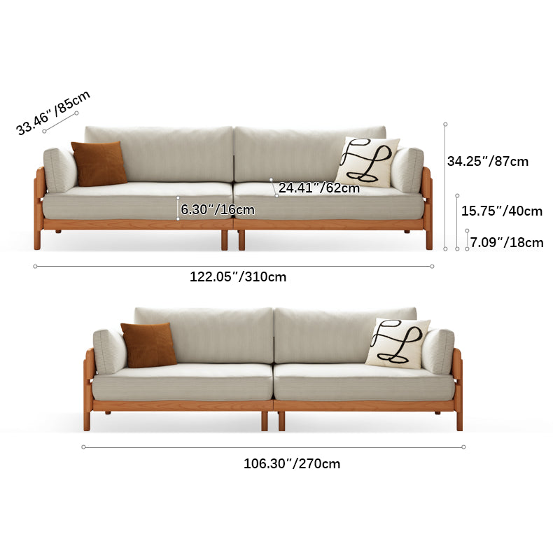 Modern Sofa Set with Cherry Wood Frame & Cotton Cushions - Perfect for LIvingroom fcp-1295