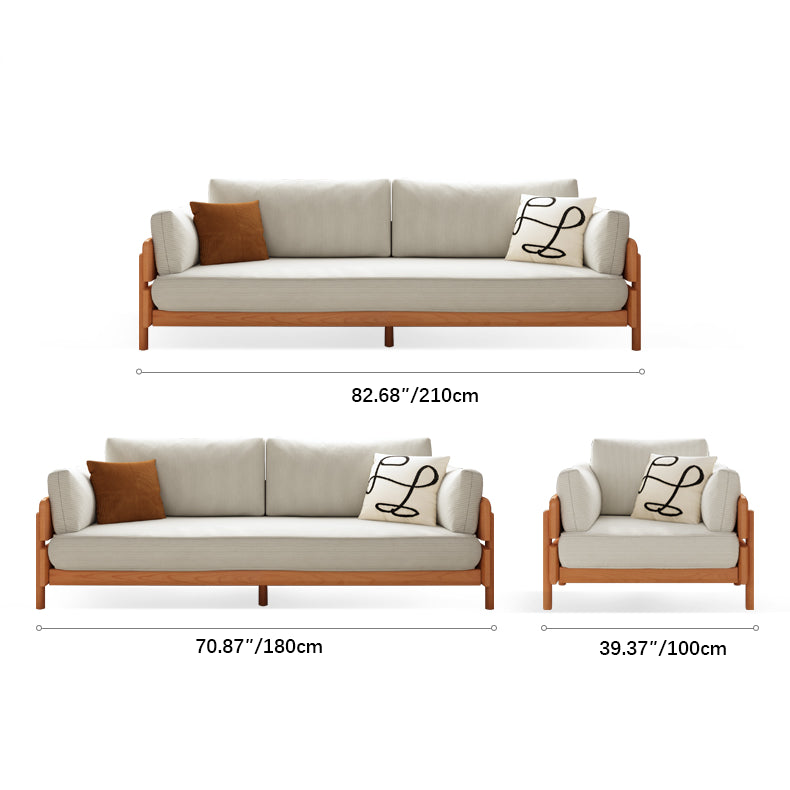 Modern Sofa Set with Cherry Wood Frame & Cotton Cushions - Perfect for LIvingroom fcp-1295