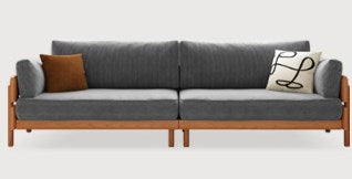 Modern Sofa Set with Cherry Wood Frame & Cotton Cushions - Perfect for LIvingroom fcp-1295