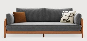 Modern Sofa Set with Cherry Wood Frame & Cotton Cushions - Perfect for LIvingroom fcp-1295