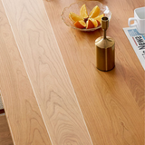Modern Rectangular Cherry Wood Dining Table with Double Pedestals for 6 fcp-1302