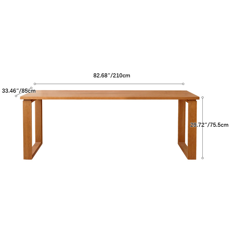 Modern Rectangular Cherry Wood Dining Table with Double Pedestals for 6 fcp-1302