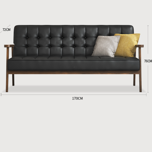 Modern Faux Leather Sofa with Durable Ash Wood Frame Loveseat - Minimalistic Design Armchair for Living Room fcp-1304