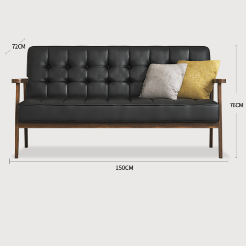 Modern Faux Leather Sofa with Durable Ash Wood Frame Loveseat - Minimalistic Design Armchair for Living Room fcp-1304