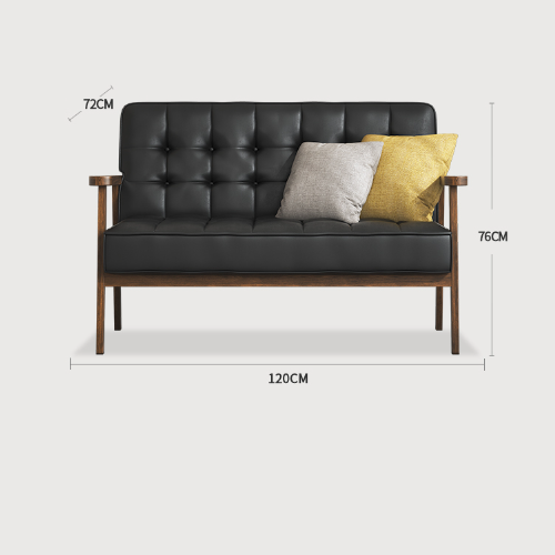 Modern Faux Leather Sofa with Durable Ash Wood Frame Loveseat - Minimalistic Design Armchair for Living Room fcp-1304