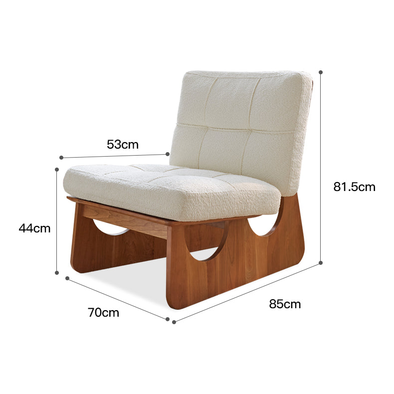 Modern Beige Accent Chair with Sturdy Cherry Wood Frame and Plush Down Cushioning - Perfect for Living Room fcp-1305