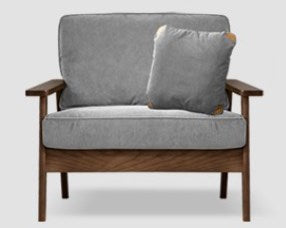 Vintage Ash Wood Sofa with Soft Corduroy Cushions Upholstery - Minimalistic Style for Your Home fcp-1308