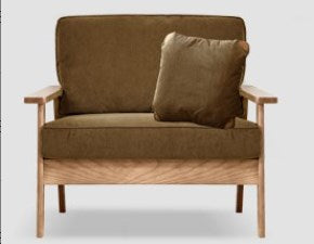 Vintage Ash Wood Sofa with Soft Corduroy Cushions Upholstery - Minimalistic Style for Your Home fcp-1308