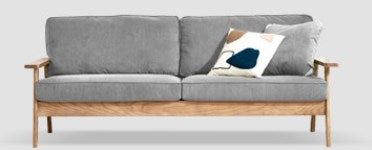 Vintage Ash Wood Sofa with Soft Corduroy Cushions Upholstery - Minimalistic Style for Your Home fcp-1308