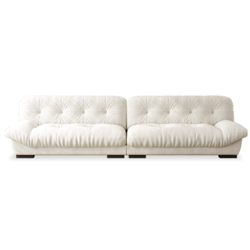 Luxurious Beige Faux Leather Sofa with Pine Wood Frame & Goose Down Cushions - Minimalistic Loveseat Design fcp-1319