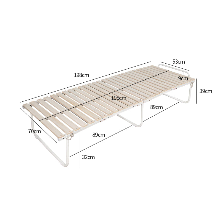 Stylish White Paulownia Wood Bed Frame with Steel Accents - Elegant Natural Finish fcsnm-901