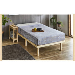 Rustic Fir Wood Bed in Natural White and Brown Finish fcsnm-902