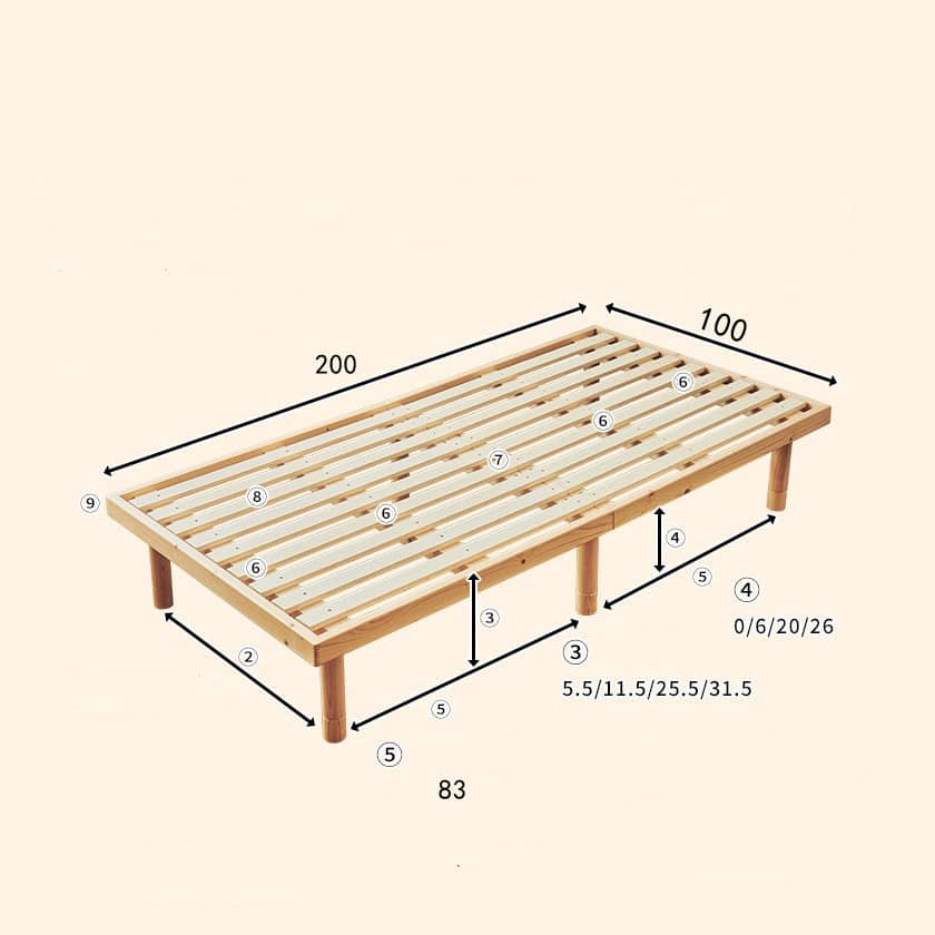 Rustic Fir Wood Bed in Natural White and Brown Finish fcsnm-902