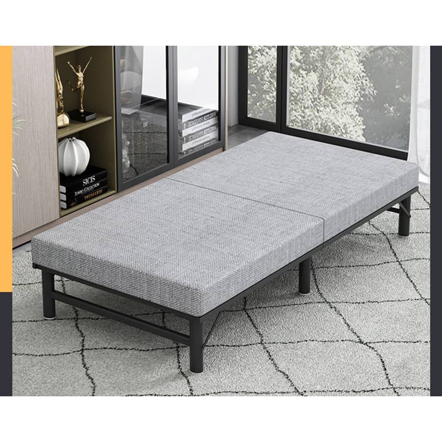 Modern Grey & Black Bed with Bamboo Charcoal Foam and Laminated Wood fcsnm-904