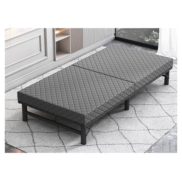 Modern Multi-Layer Steel and Wood Bed with Bamboo Charcoal Foam and Figure Cotton Topper - Available in Grey, Black, Blue, Brown, and Off White fcsnm-908