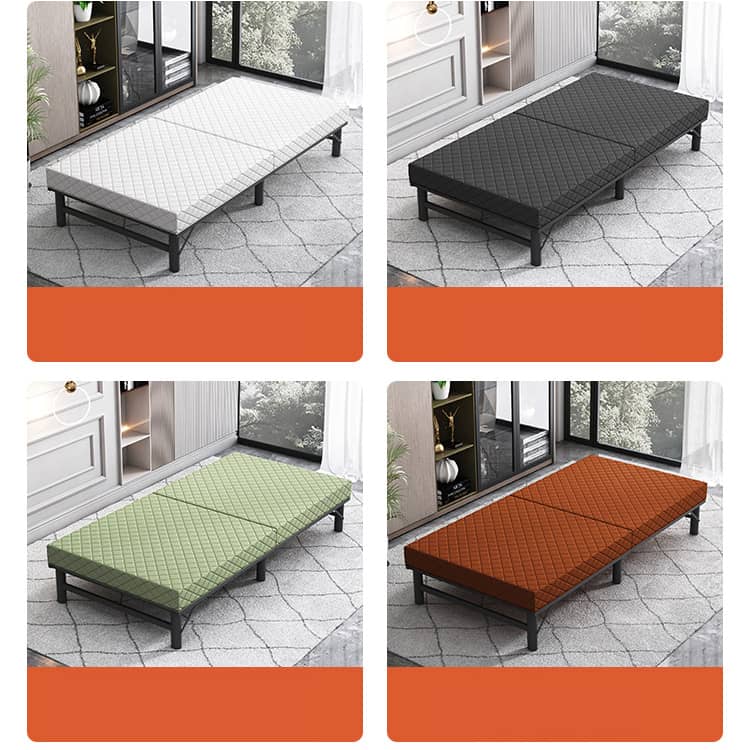 Modern Multi-Layer Steel and Wood Bed with Bamboo Charcoal Foam and Figure Cotton Topper - Available in Grey, Black, Blue, Brown, and Off White fcsnm-908